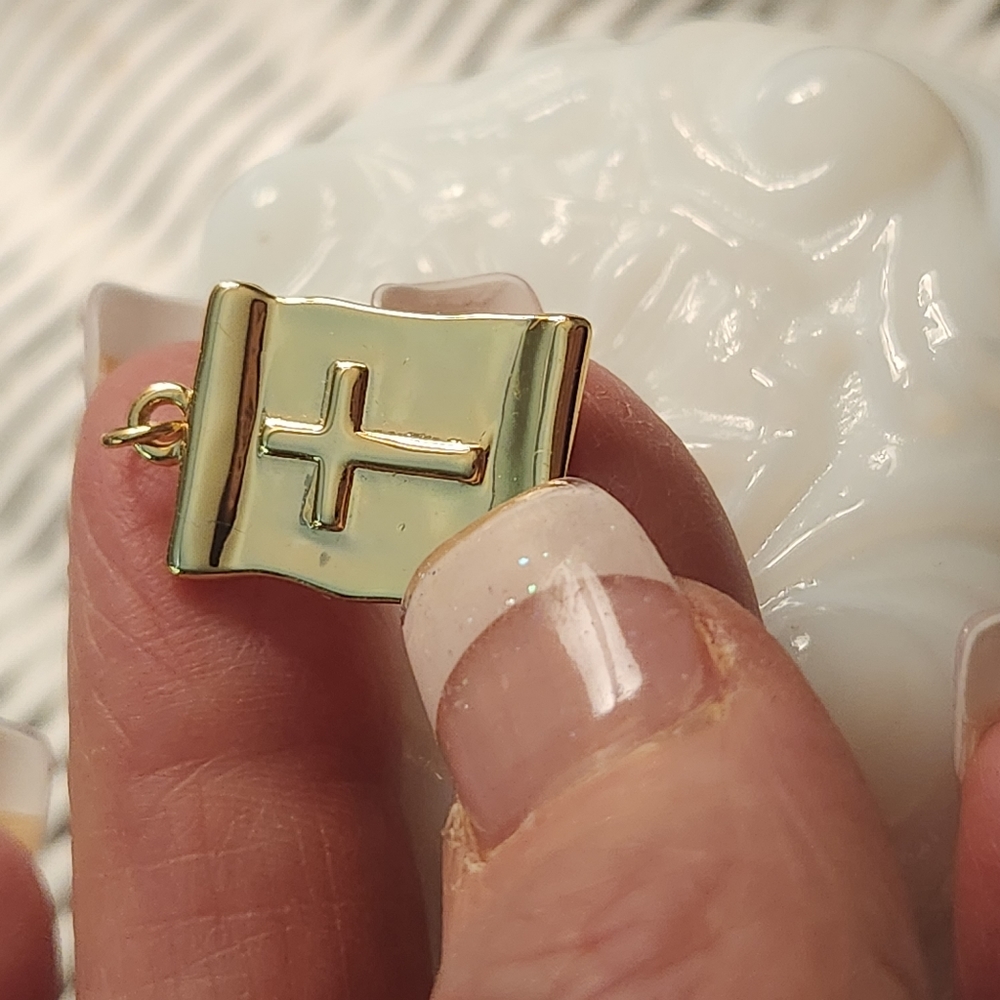 Yellow gold plated cross charm